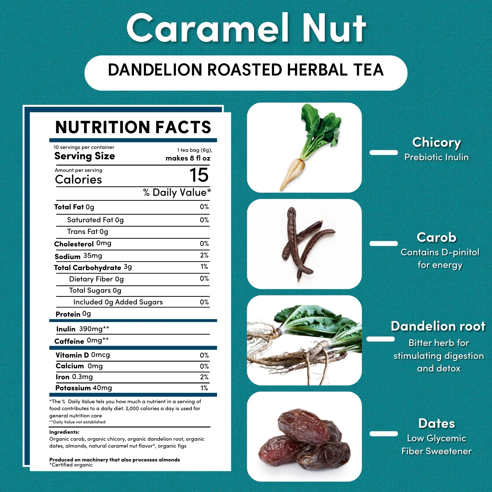 Dandelion Caramel Nut Roasted Herbal Tea - Image 7