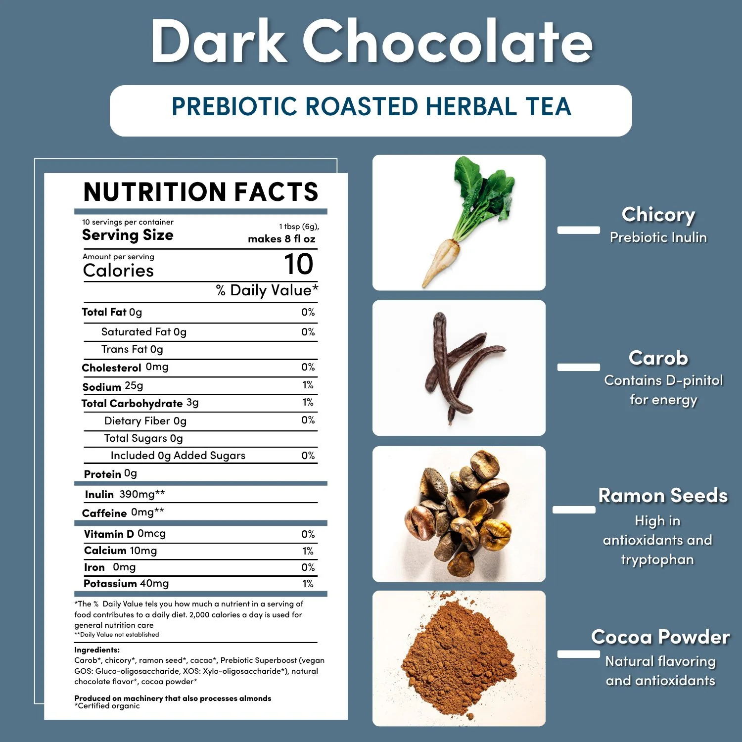 Dark Chocolate Prebiotic SuperBoost Herbal Tea - Image 16