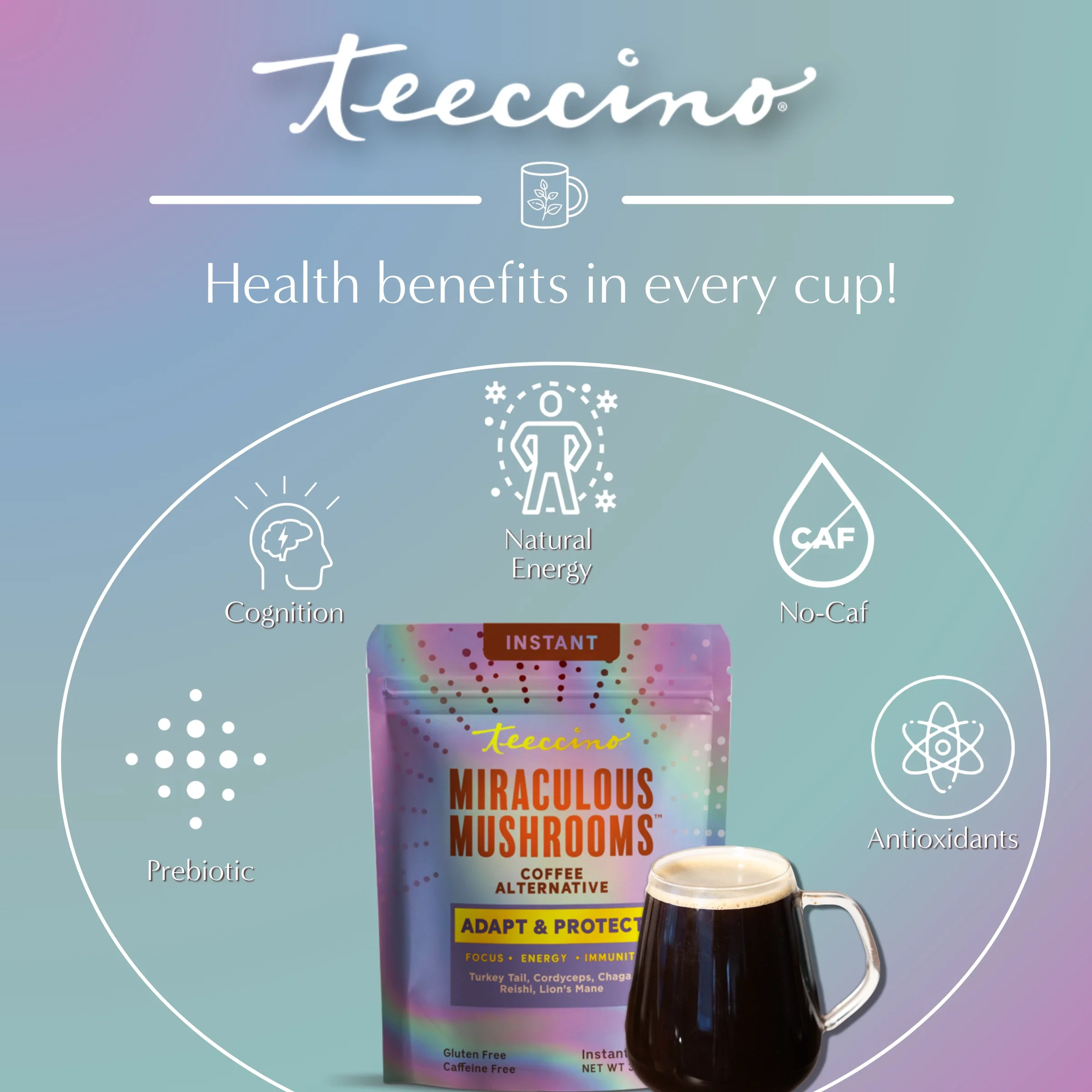 Miraculous Mushrooms® Adapt & Protect Instant Herbal Coffee - Image 12