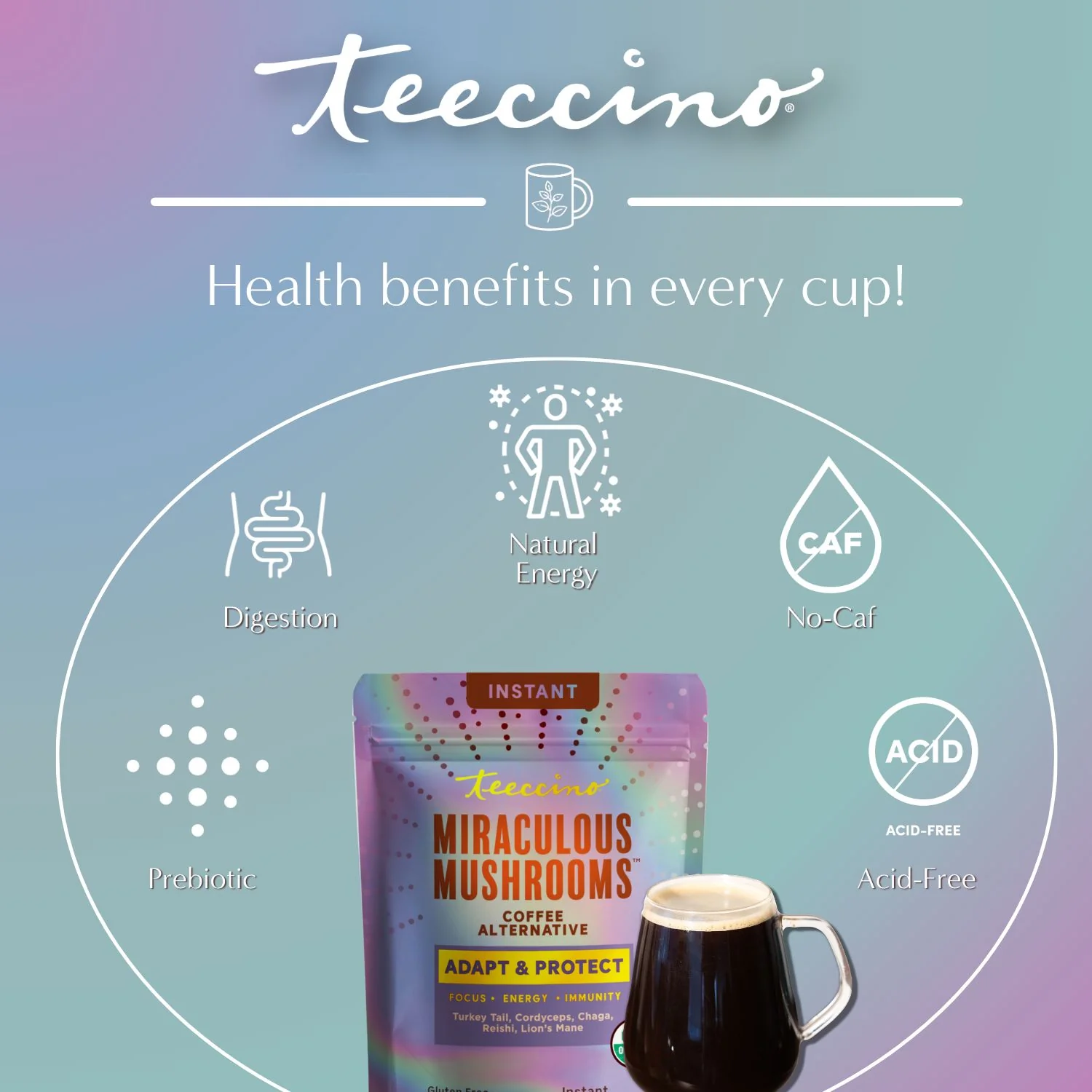 Miraculous Mushrooms® Adapt & Protect Instant Herbal Coffee - Image 6