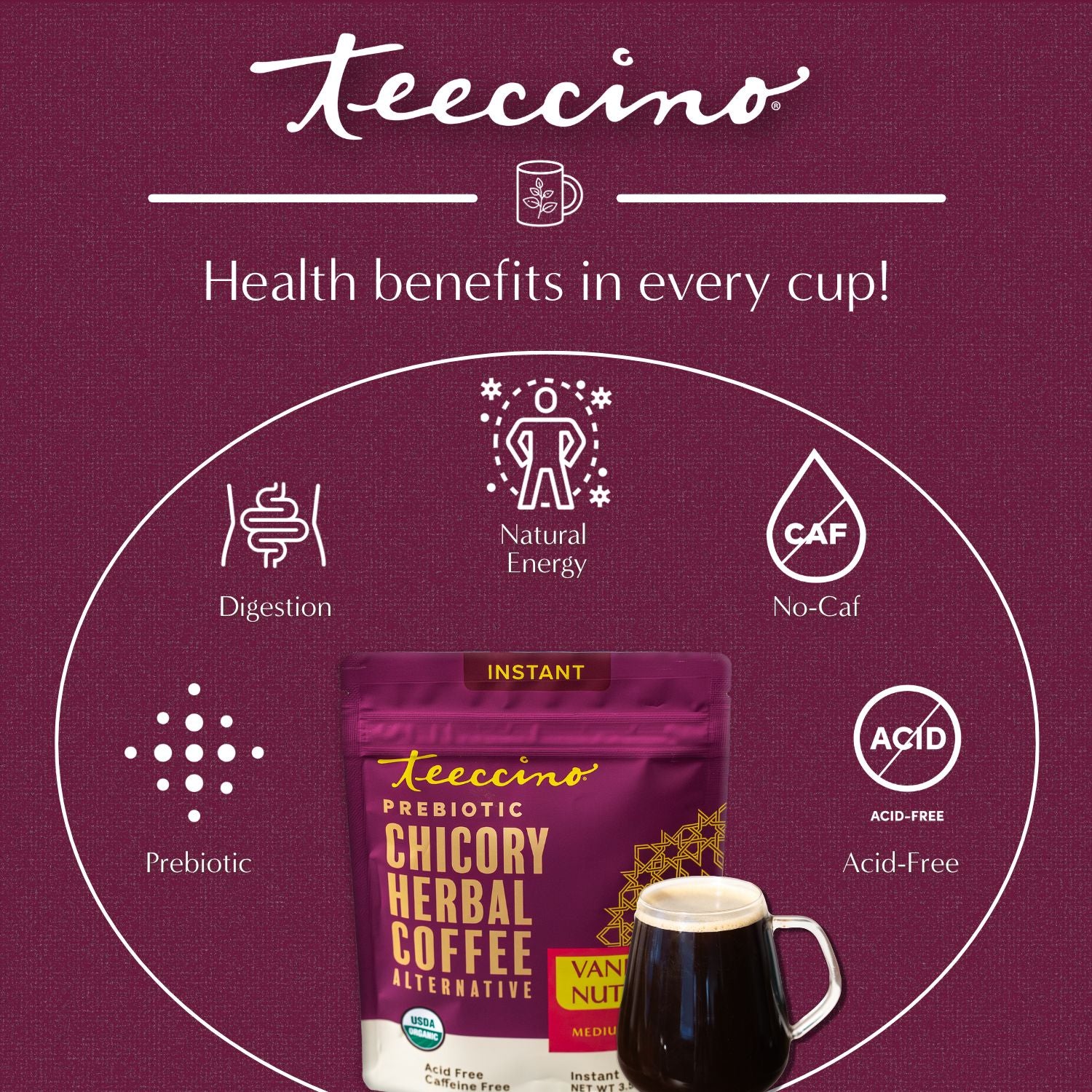 Instant Vanilla Nut Herbal Coffee - Image 6