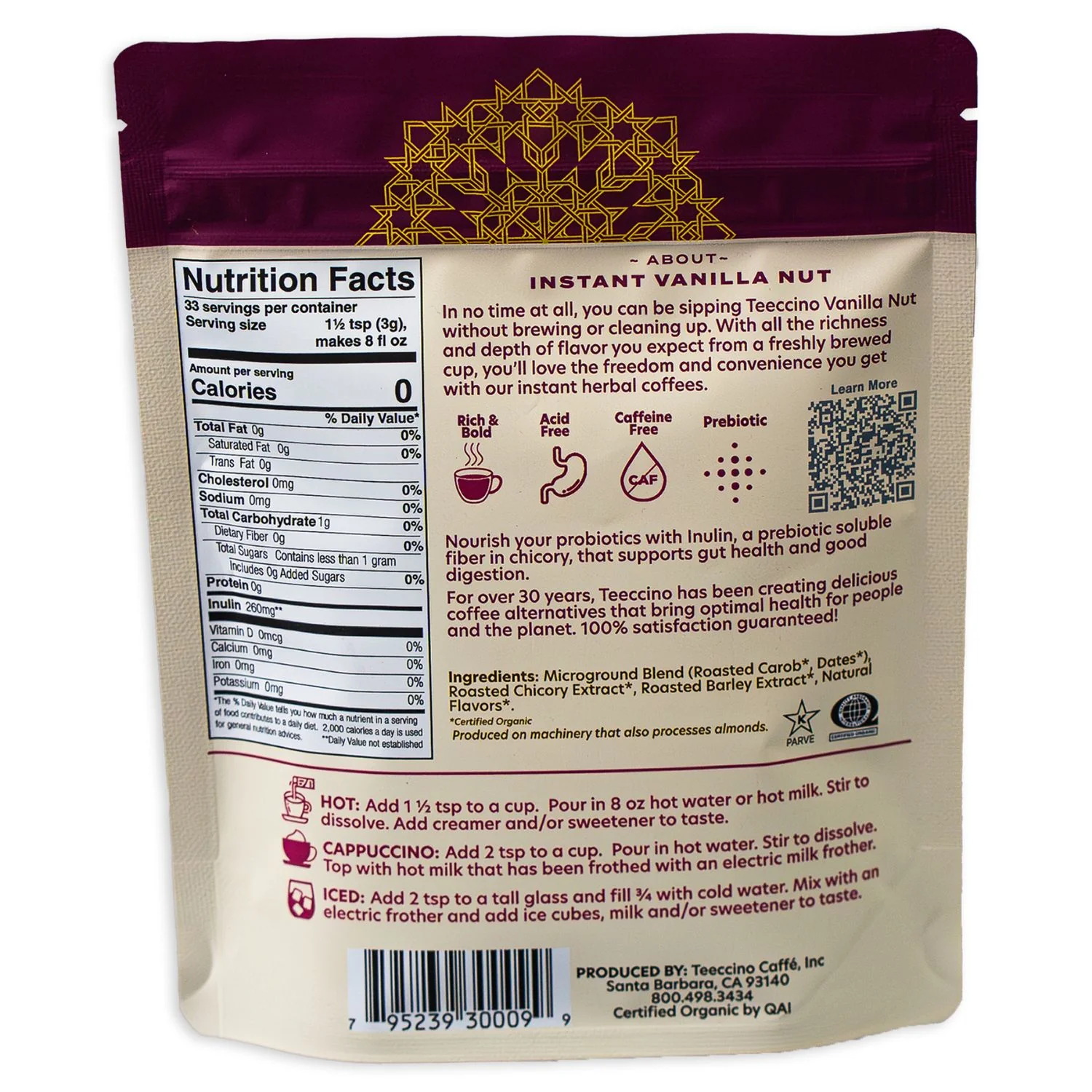 Instant Vanilla Nut Herbal Coffee - Image 8