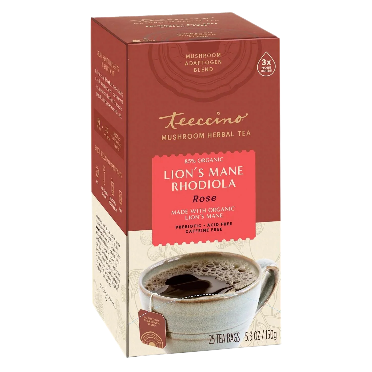 Lion's Mane Rhodiola Rose Mushroom Herbal Tea - Image 5