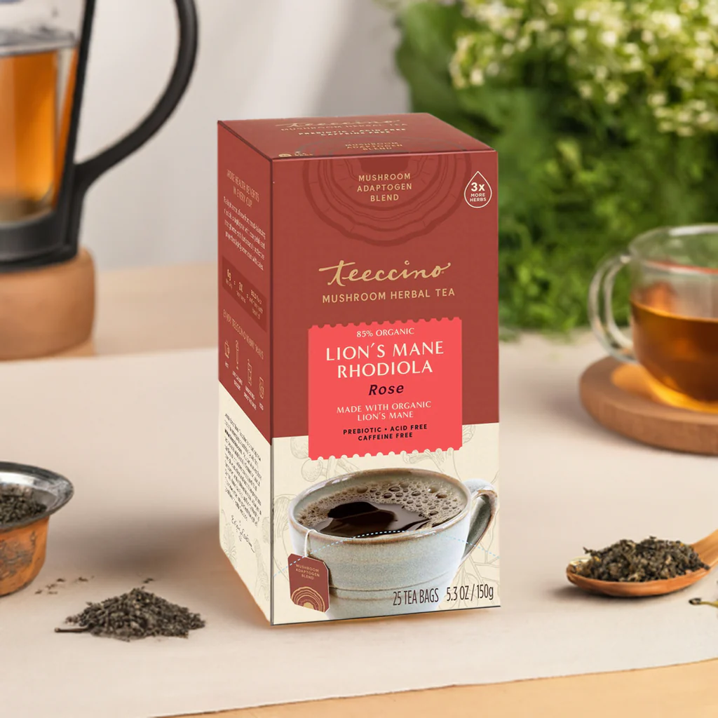 Lion's Mane Rhodiola Rose Mushroom Herbal Tea - Image 6