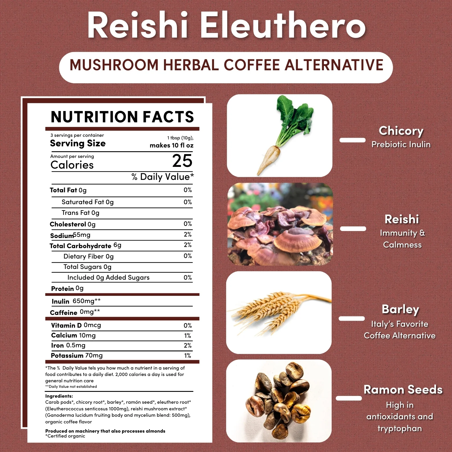 Reishi Eleuthero French Roast Mushroom Herbal Coffee - Image 9