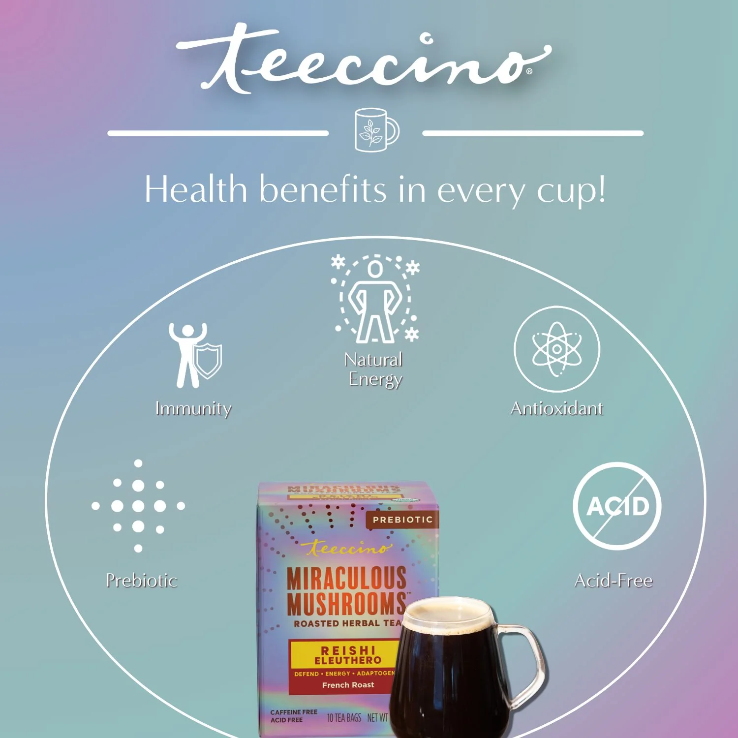 Reishi Eleuthero French Roast Mushroom Herbal Tea - Image 16