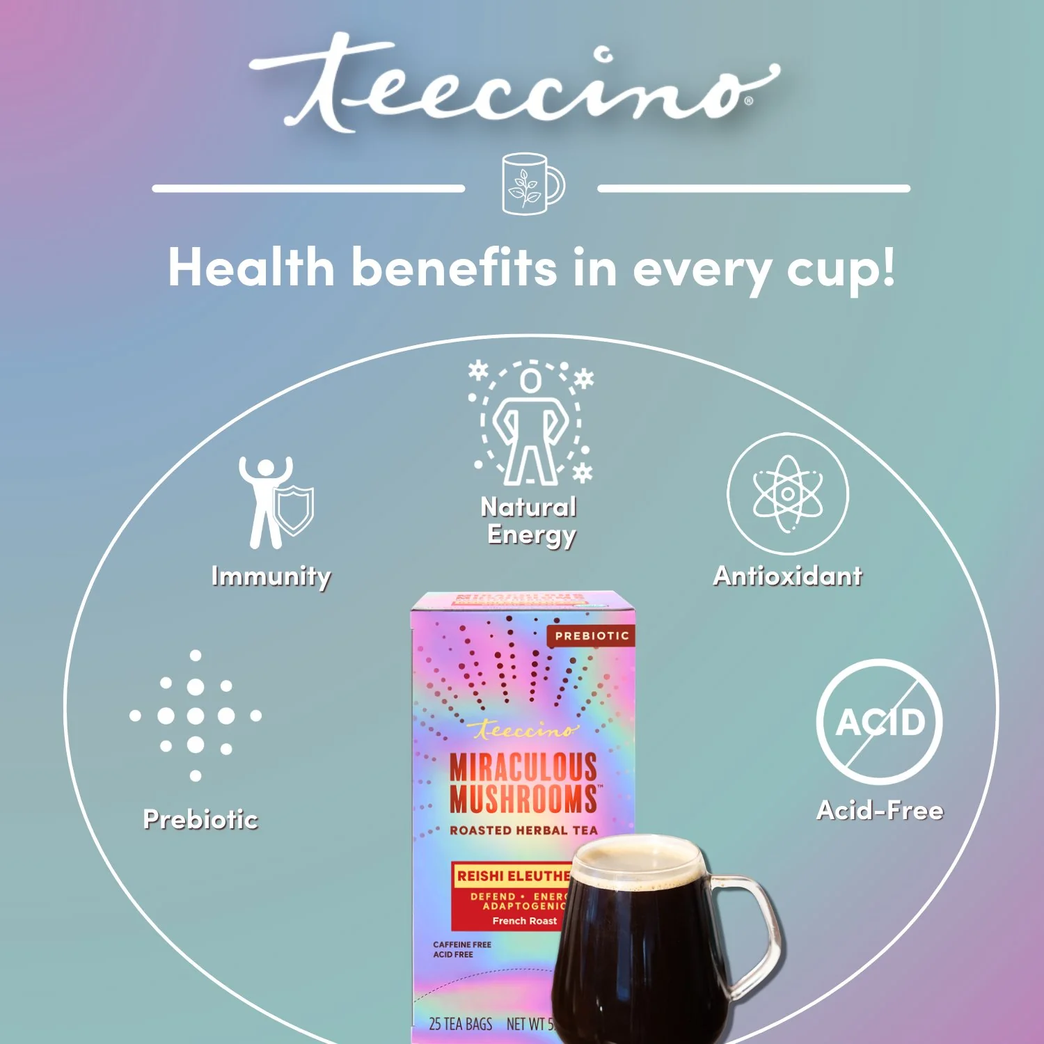 Reishi Eleuthero French Roast Mushroom Herbal Tea - Image 21