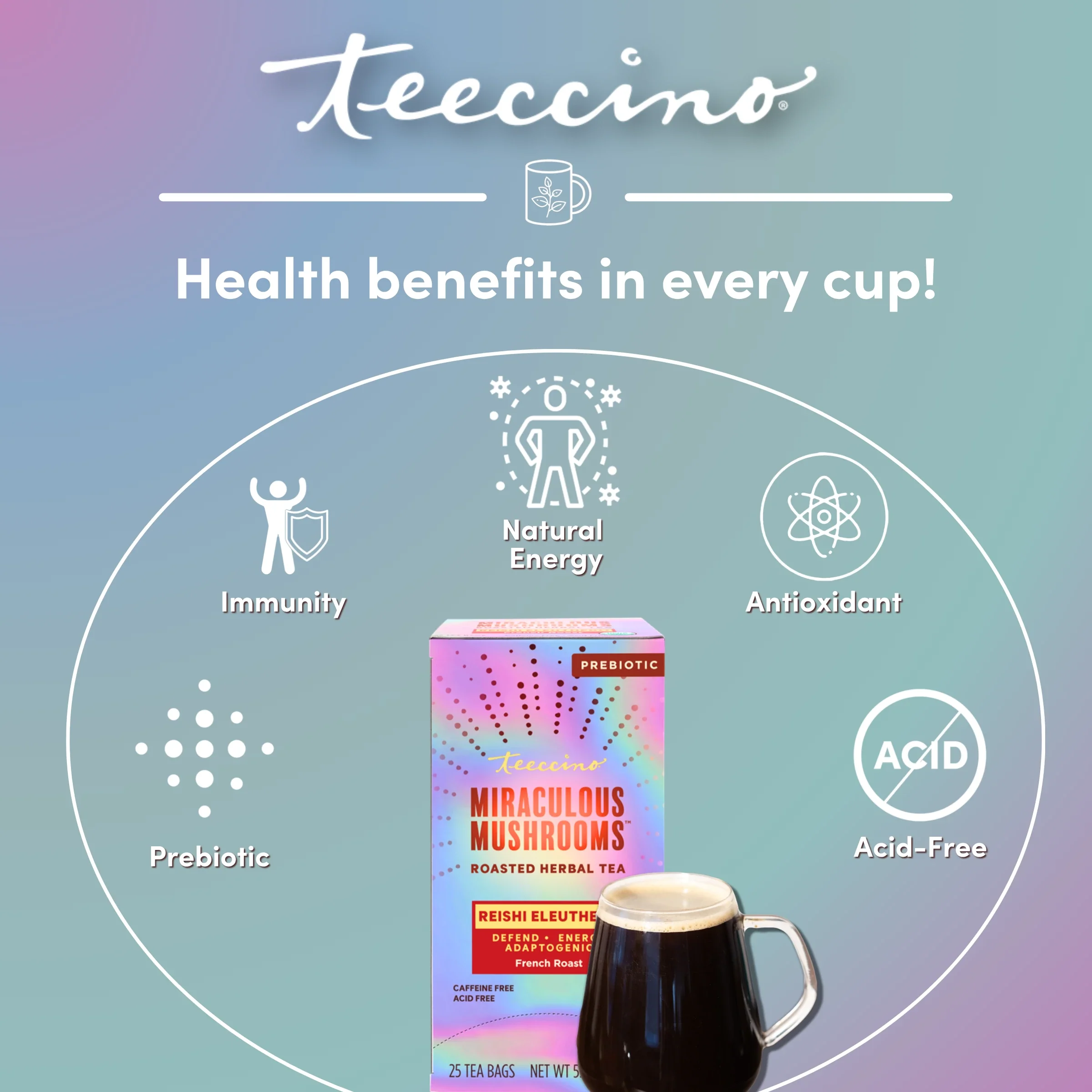 Reishi Eleuthero French Roast Mushroom Herbal Tea - Image 25